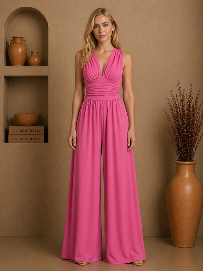 Caridad | Mono sin Mangas Elegante y de Pierna Ancha